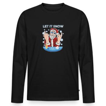 Let it snow Cocaine Ugly Christmas Pull - T-shirt manches longues Premium bio Homme - noir - Devant - Nico (187cm)