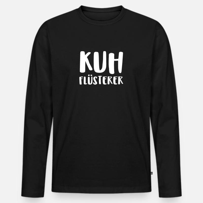 Kuh Flüsterer - Männer Premium Bio Langarmshirt - Schwarz