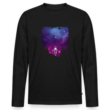 Universe Galaxy Astronaut - Männer Premium Bio Langarmshirt - Schwarz - Vorne - Nico (187cm)
