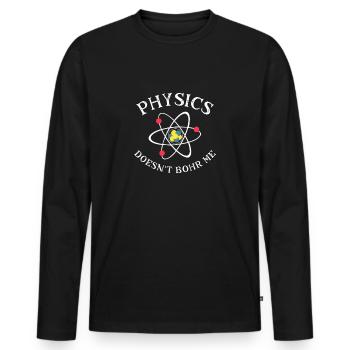 Lustige Physik-Sonderlings-Wissenschafts-Aussenseiter-Quantenphysik - Männer Premium Bio Langarmshirt - Schwarz - Vorne - Nico (187cm)