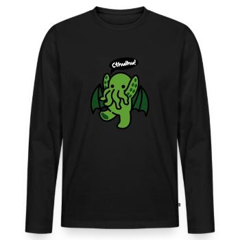 Little Cthulhu - T-shirt manches longues Premium bio Homme - noir - Devant - Nico (187cm)