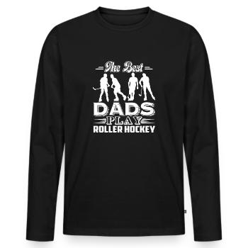 Roller Hockey Les meilleurs papas jouent au roller hockey - T-shirt manches longues Premium bio Homme - noir - Devant - Nico (187cm)