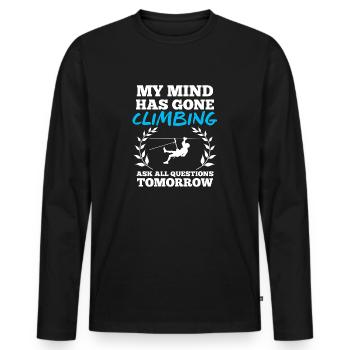 Mountaineering Mountaineer Climbing Climbing Mountains - Men's Premium Organic Long Sleeve Shirt - black - Front - Nico (187cm)