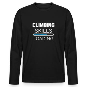 Mountaineering Mountaineer Climbing Climbing Mountains - Men's Premium Organic Long Sleeve Shirt - black - Front - Nico (187cm)