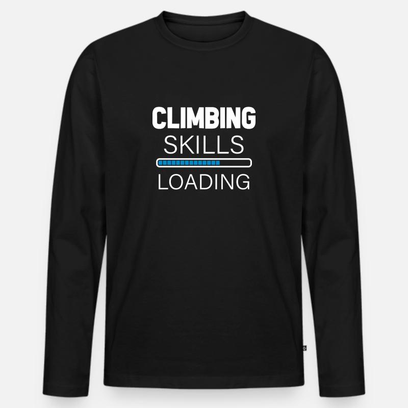 Bergsteigen Bergsteiger Climbing Klettern Berge - Männer Premium Bio Langarmshirt - Schwarz