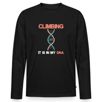 Mountaineering Mountaineer Climbing Climbing Mountains - Men's Premium Organic Long Sleeve Shirt - black - Front - Nico (187cm)