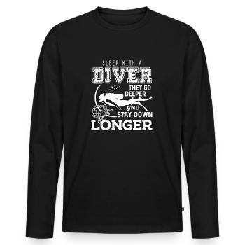 Plongée sous-marine avec un plongeur - T-shirt manches longues Premium bio Homme - noir - Devant - Nico (187cm)