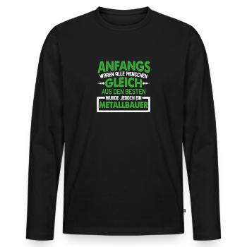 Metallbauer Metaller Metall Schweißen Schlosser - Männer Premium Bio Langarmshirt - Schwarz - Vorne - Nico (187cm)