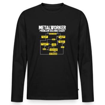 Metallbauer Metaller Metall Schweißen Schlosser - Männer Premium Bio Langarmshirt - Schwarz - Vorne - Nico (187cm)
