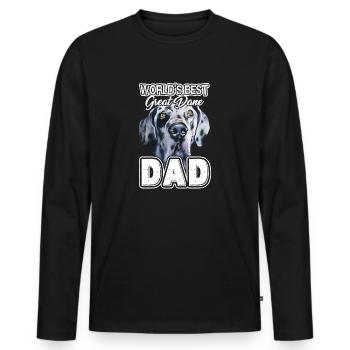 Great Dane Best Great Dane Dad - T-shirt manches longues Premium bio Homme - noir - Devant - Nico (187cm)