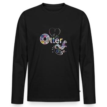 Otter Ich liebe Otter - Männer Premium Bio Langarmshirt - Schwarz - Vorne - Nico (187cm)