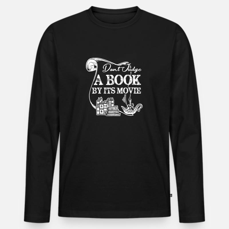 Buch Beurteile kein Buch - Männer Premium Bio Langarmshirt - Schwarz