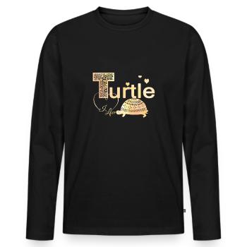 Turtle I Love Turtle - Men's Premium Organic Long Sleeve Shirt - black - Front - Nico (187cm)