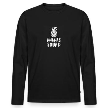 Pineapple Squad - T-shirt manches longues Premium bio Homme - noir - Devant - Nico (187cm)