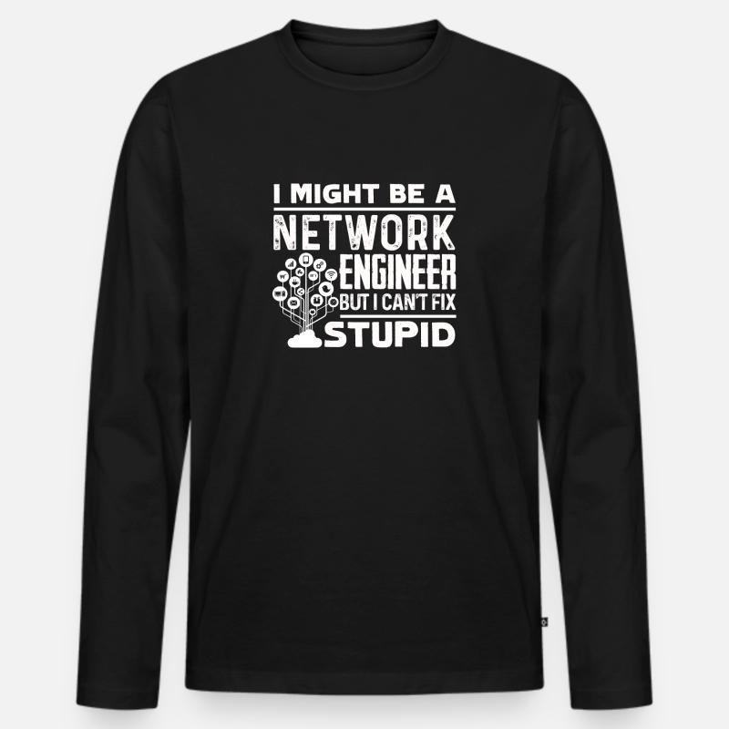 Netzwerktechniker kann dummes nicht regeln - Männer Premium Bio Langarmshirt - Schwarz