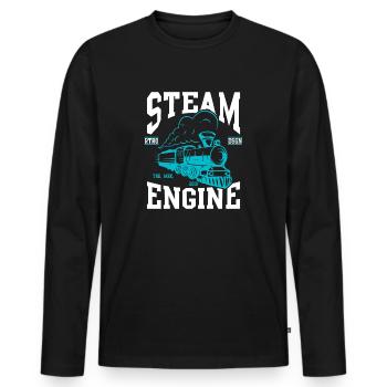 Locomotive - Men's Premium Organic Long Sleeve Shirt - black - Front - Nico (187cm)