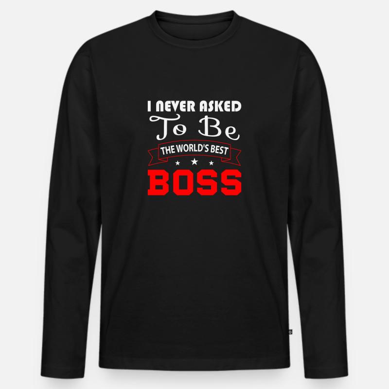 Bester Chef - Männer Premium Bio Langarmshirt - Schwarz