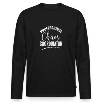 chaos - Men's Premium Organic Long Sleeve Shirt - black - Front - Nico (187cm)