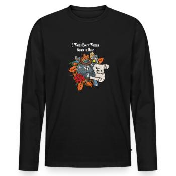 Rollenspiel RPG Geschenk Valentinstag Würfel D20 - Männer Premium Bio Langarmshirt - Schwarz - Vorne - Nico (187cm)