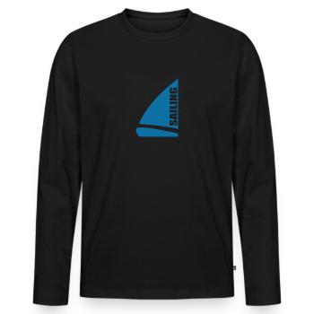 Sailing Segelboot – Seemannskleidung - Männer Premium Bio Langarmshirt - Schwarz - Vorne - Nico (187cm)