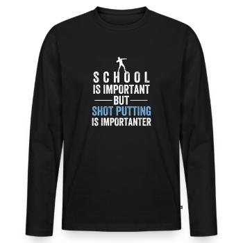 Shot Put Shot Put Shot Put Athletics - Men's Premium Organic Long Sleeve Shirt - black - Front - Nico (187cm)