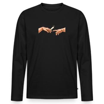 Creating Adams with Joint Weed Canabis - Men's Premium Organic Long Sleeve Shirt - black - Front - Nico (187cm)
