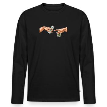 Joint dealer Michelangelo Adams Création d’Adam - T-shirt manches longues Premium bio Homme - noir - Devant - Nico (187cm)