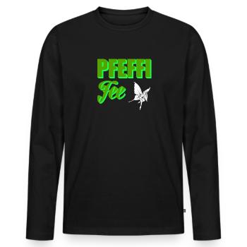 Pfeffi geht immer Pfefferminz Schnaps Party Saufen - Männer Premium Bio Langarmshirt - Schwarz - Vorne - Nico (187cm)