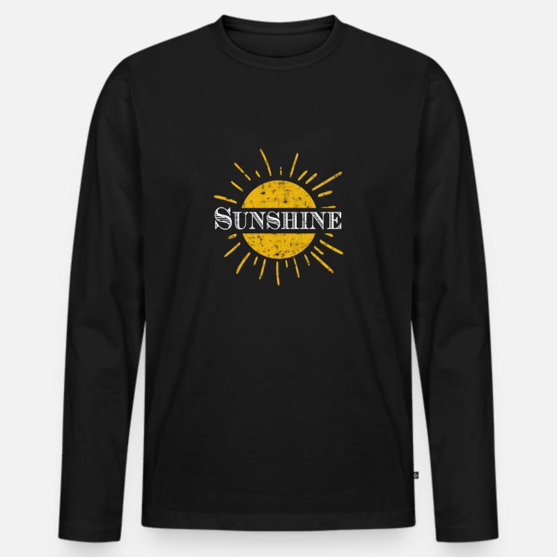 Sonne - Männer Premium Bio Langarmshirt - Schwarz