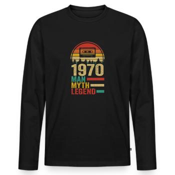1970 Man Myth Legend 50. Geburtstag Geschenk Retro - Männer Premium Bio Langarmshirt - Schwarz - Vorne - Nico (187cm)