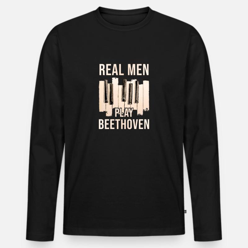 Beethoven - Männer Premium Bio Langarmshirt - Schwarz