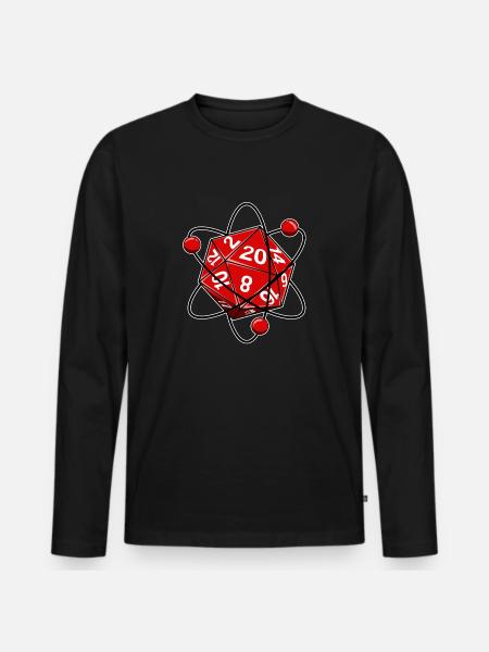 Cube D20 electron physics nerd - Men's Premium Organic Long Sleeve Shirt - black