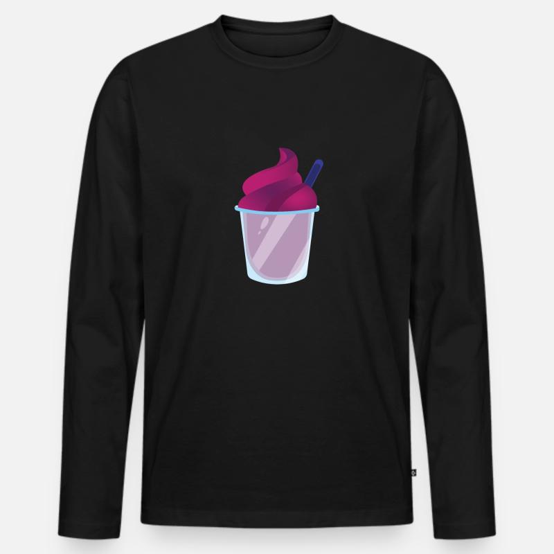 Slush Eis rotes Slush mit Strohhalm - Männer Premium Bio Langarmshirt - Schwarz