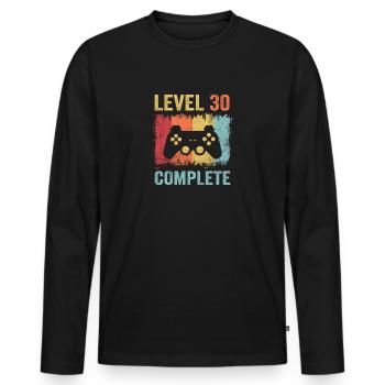 Niveau 30 Terminer le 30e anniversaire de 30 ans - T-shirt manches longues Premium bio Homme - noir - Devant - Nico (187cm)