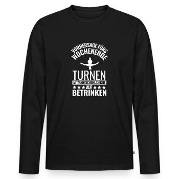Turnen Trainer Opa Papa Shirt Tolles Geschenk - Männer Premium Bio Langarmshirt - Schwarz - Vorne - Nico (187cm)