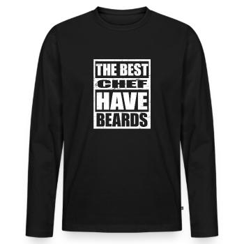 Koch Kochen Chef Chefkoch Küchenchef Köchin Küche - Männer Premium Bio Langarmshirt - Schwarz - Vorne - Nico (187cm)