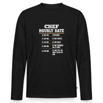 Koch Kochen Chef Chefkoch Küchenchef Köchin Küche - Männer Premium Bio Langarmshirt - Schwarz - Vorne - Nico (187cm)