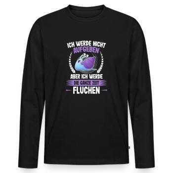 Nicht aufgeben nur die ganze Zeit Fluchen - Läufer - Männer Premium Bio Langarmshirt - Schwarz - Vorne - Nico (187cm)