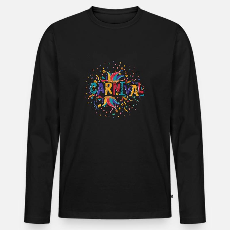 Fasching - Männer Premium Bio Langarmshirt - Schwarz