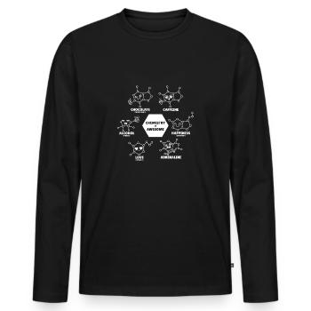 La chimie est un grand chimiste qui dit une joie drôle - T-shirt manches longues Premium bio Homme - noir - Devant - Nico (187cm)