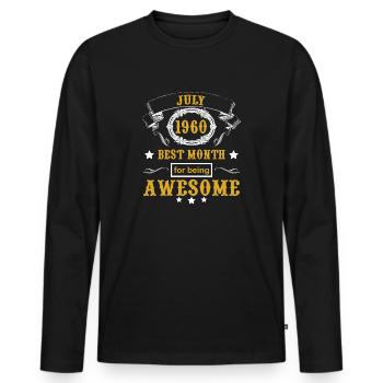 July 1960 - Best Month for Being Awesome - T-shirt manches longues Premium bio Homme - noir - Devant - Nico (187cm)