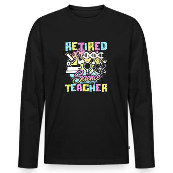 Professeur de sciences à la retraite - T-shirt manches longues Premium bio Homme - noir - Devant - Nico (187cm)