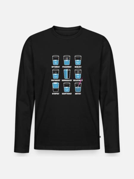 Optimist-Pessimist-Realist Künstler oder Psycholog - Männer Premium Bio Langarmshirt - Schwarz
