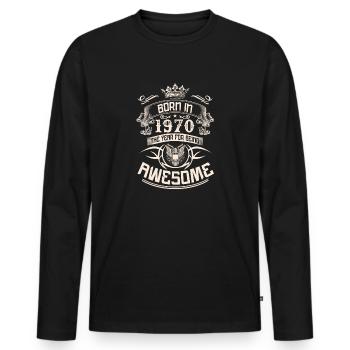 année de naissance 1970 Awesome Year - T-shirt manches longues Premium bio Homme - noir - Devant - Nico (187cm)