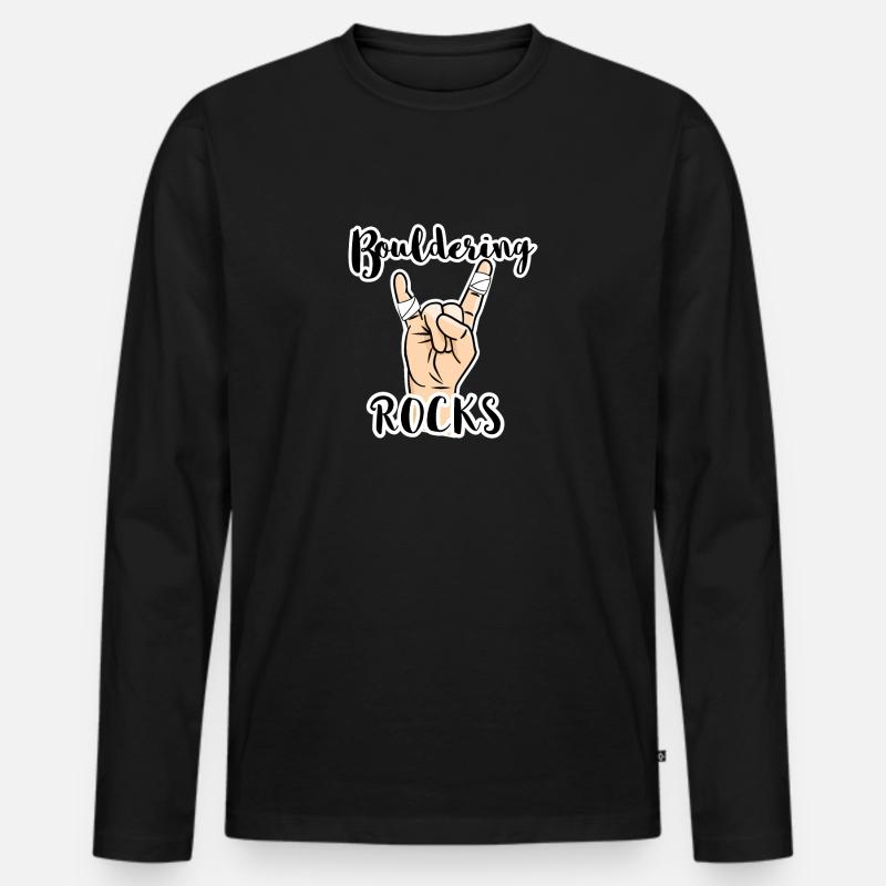bouldern - Männer Premium Bio Langarmshirt - Schwarz