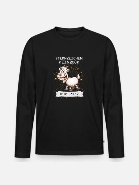 Sternzeichen Keinbock - Männer Premium Bio Langarmshirt - Schwarz