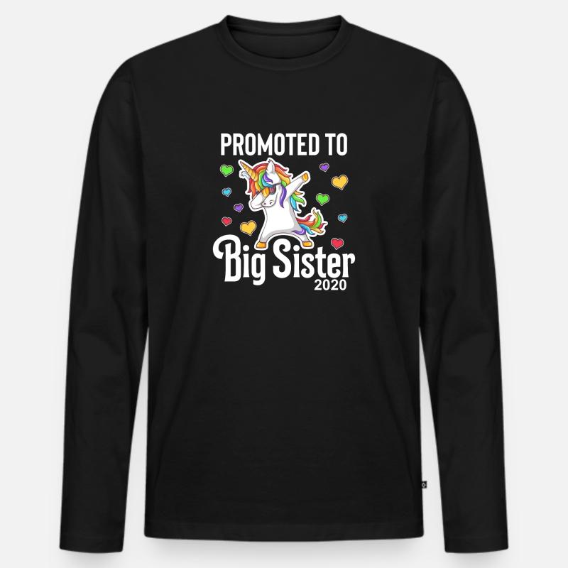 Zur Großen Schwester 2020 befördert - Männer Premium Bio Langarmshirt - Schwarz