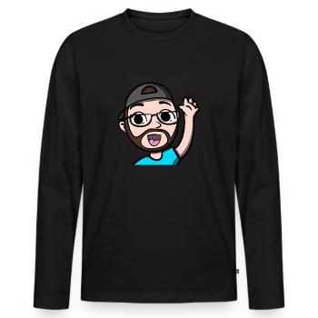 Funny Hi Emoji comic design by gaming streamer - Men's Premium Organic Long Sleeve Shirt - black - Front - Nico (187cm)
