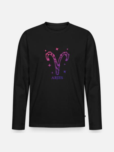 Aries zodiac sign - Men's Premium Organic Long Sleeve Shirt - black