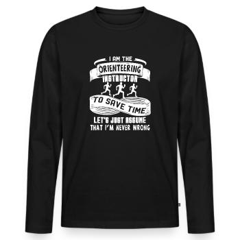 Orienteering I Am The Orienteering Instructor - Men's Premium Organic Long Sleeve Shirt - black - Front - Nico (187cm)